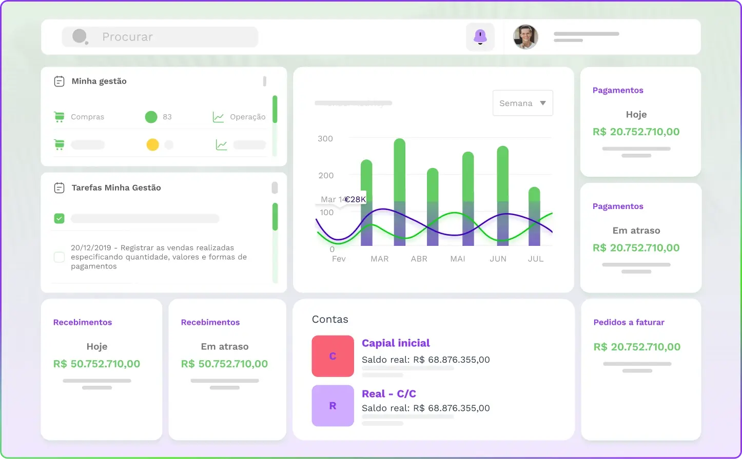 Tela do sistema ERP Sankhya com menus superiores e tabela de dados